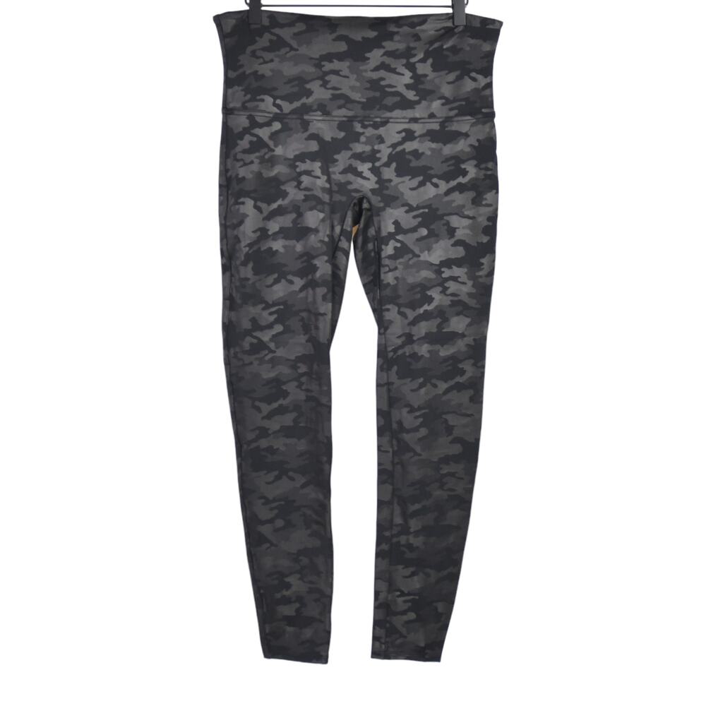 Spanx Camo Faux Leather Leggings, 1X
